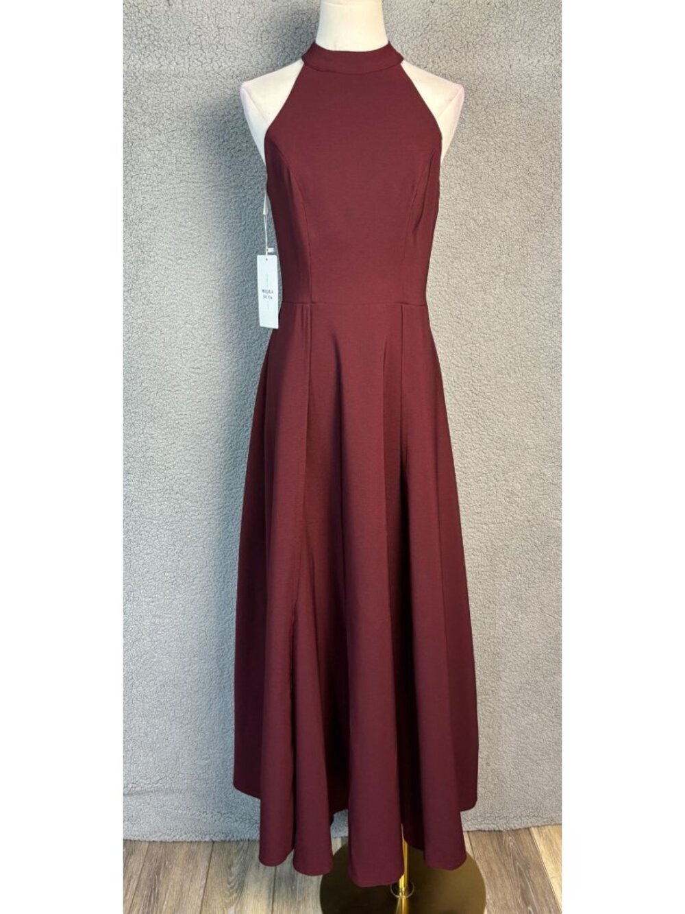 MiqilaDuna  Womens Formal Maxi Dress Halter Neck Sexy Split Sleeveless Small NWT